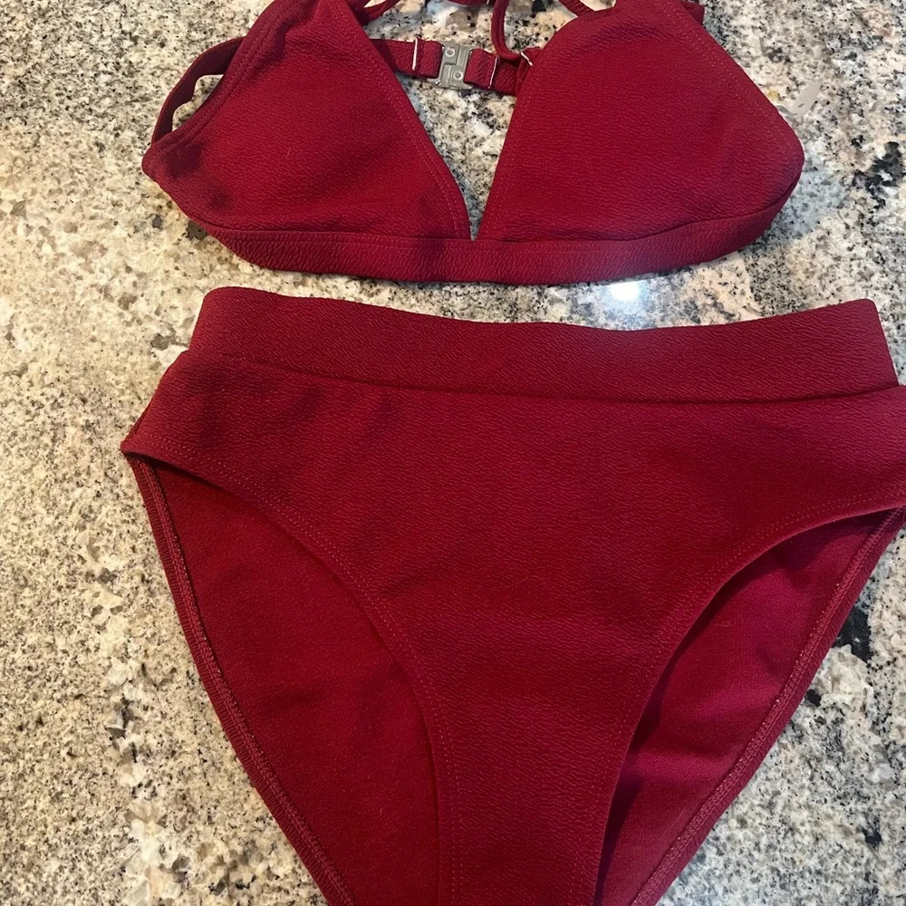 #342 No Boundaries Light Blue and Burgundy Bikini Set. Two for the price of one - Picture 6 of 9